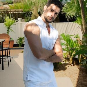 Blanco by Nature Peruvian Cotton Sleeveless Summer Shirt